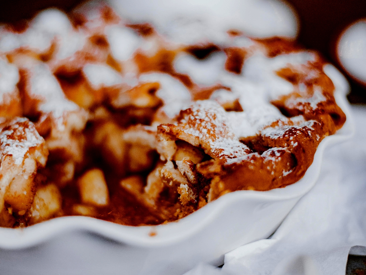 A close-up of apple pie