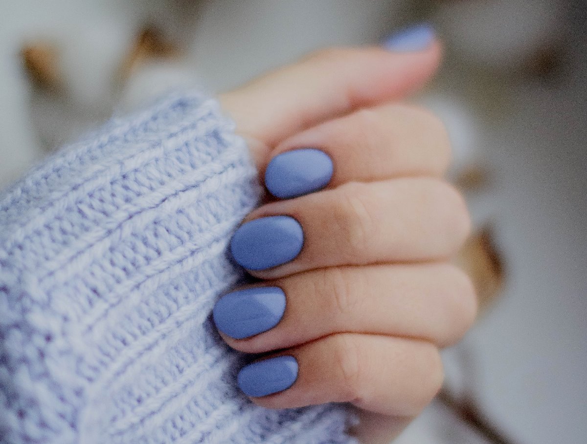 A blue manicure