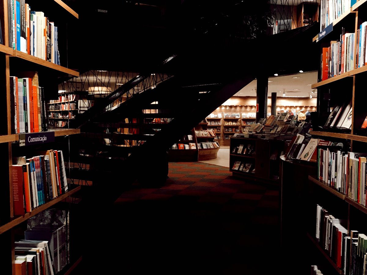 A dark library