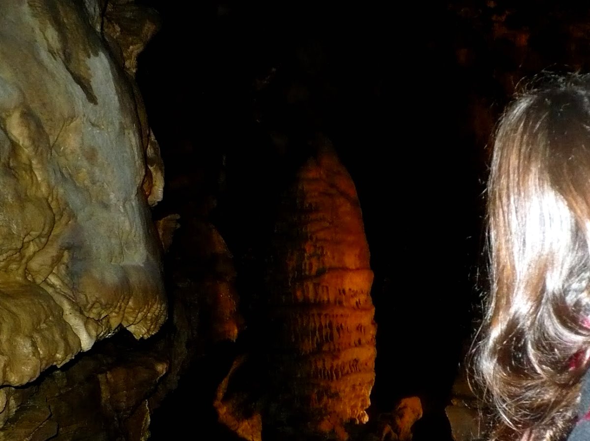 A woman in Howe Caverns