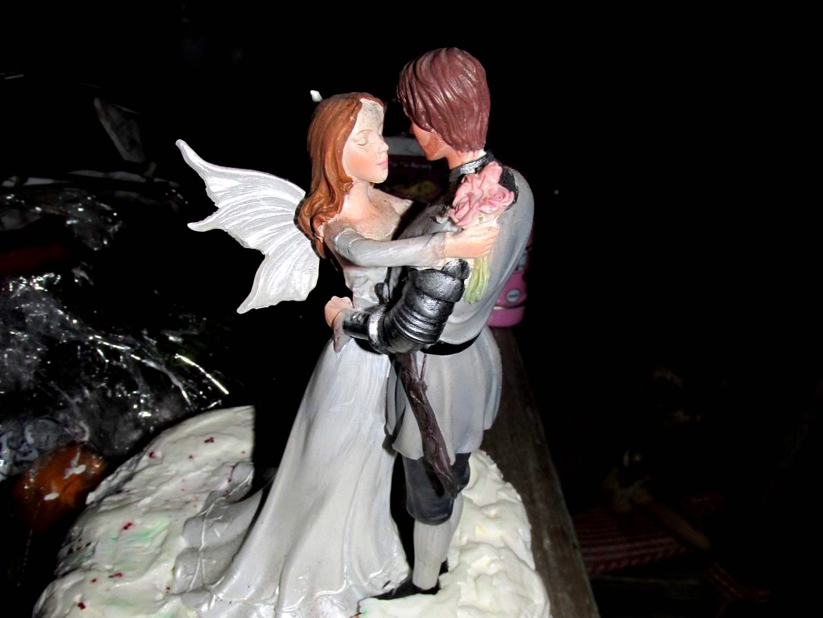 A wedding cake topper